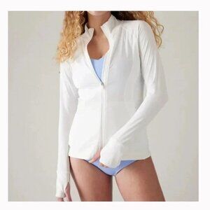 NWOT Athleta Pacifica Illume UPF 40+ Relaxed Jacket, Large, White.